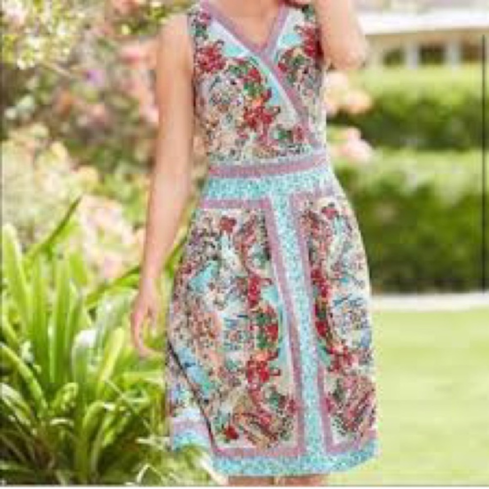 Talbots Size 10 Parisian Print Dress